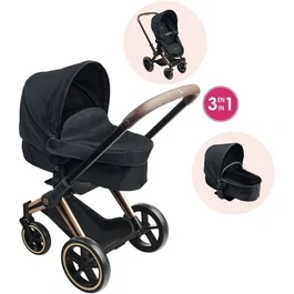 Corolle Cybex Priam - Landau 3-en-1 avec Nacelle Amovible - Poussette, Transat, Gris - Dès 3 ans, Pour Poupons 36-42 cm