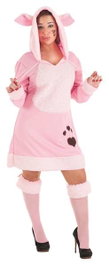 Creaciones Llopis - Déguisement Adulte Cochonne Mignonne Taille M, Costume avec Capuche