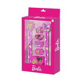 Karactermania Pack de Papeterie Barbie - Blisterboli avec Bolígrafo Gel, Lapiz Eternal, 4 Gommes et Taille-Crayon - Âge Min. 3 Ans