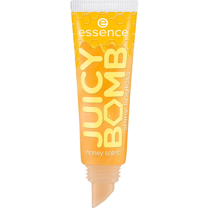 Essence Gloss à lèvres brillant JUICY BOMB n° 109 Bee Mine avec paillettes dorées miel vanille 10 ml