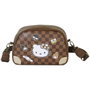 Karactermania Hello Kitty Squares - Sac bandoulière bowling petit, marron (PVC) - 14x23x9 cm