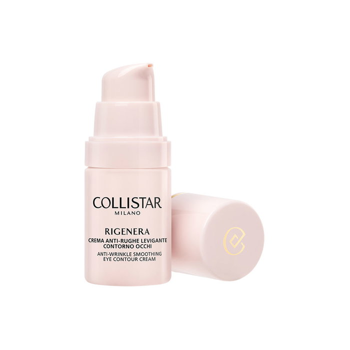 Collistar Crème contour des yeux anti-rides RIGENERA 15 ml, à l'acide hyaluronique et peptides biomimétiques, technologie Targeted Active Technology
