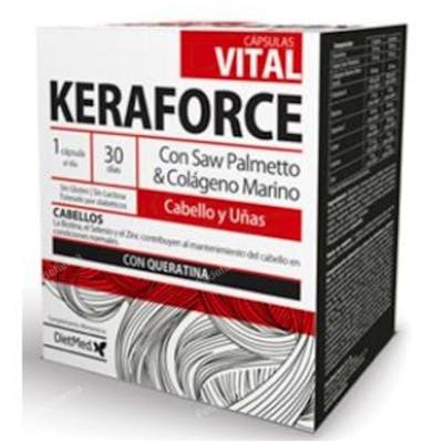 Dietmed Keraforce Vital 30 gélules - Complément alimentaire cheveux à la biotine Dietmed Keraforce Vital 30 gélules - Complément alimentaire cheveux à la biotine