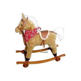 Pepri - Cheval à bascule avec roues, sons et mouvement, jouet d'éveil 77 x 72 cm - Modèles assortis