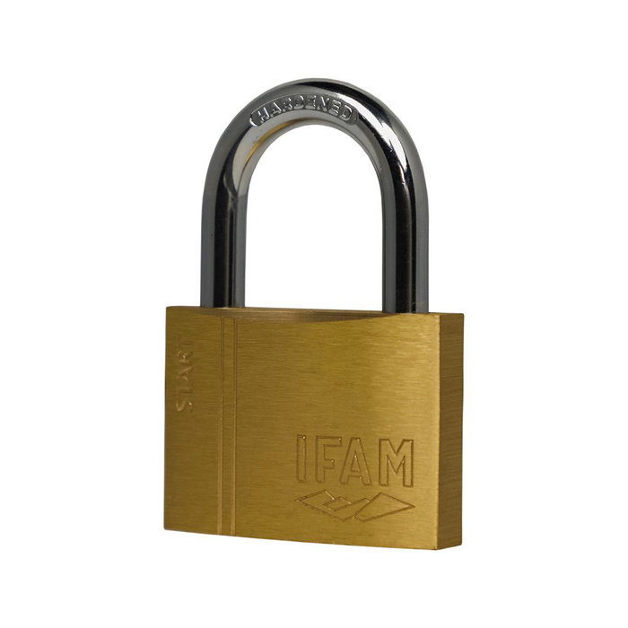 Ifam 075000sr Candado de arco normal 50mm acier et laiton double crochet 2 clés
