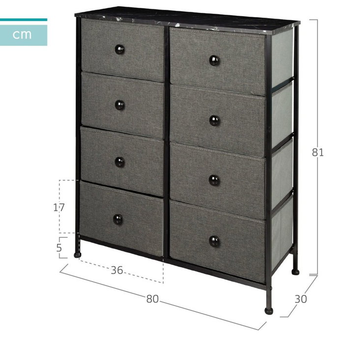 Max Home Commode Gris Marbre 80 x 81 x 30 cm Max Home Commode Gris Marbre 80 x 81 x 30 cm