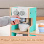 Fisher-Price Cafetière en bois Hxv22 - Jeu de rôle de 20 pièces pour enfants à partir de 3 ans - Jeu de café avec comptoir, tasse et accessoires
