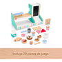 Fisher-Price Cafetière en bois Hxv22 - Jeu de rôle de 20 pièces pour enfants à partir de 3 ans - Jeu de café avec comptoir, tasse et accessoires