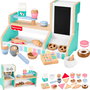 Fisher-Price Cafetière en bois Hxv22 - Jeu de rôle de 20 pièces pour enfants à partir de 3 ans - Jeu de café avec comptoir, tasse et accessoires