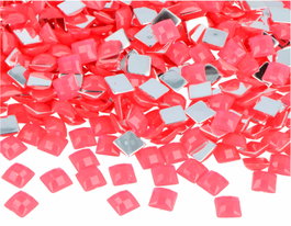 Innspiro Gemas acryliques carrées rose fluor 8x8mm, 2000 unités