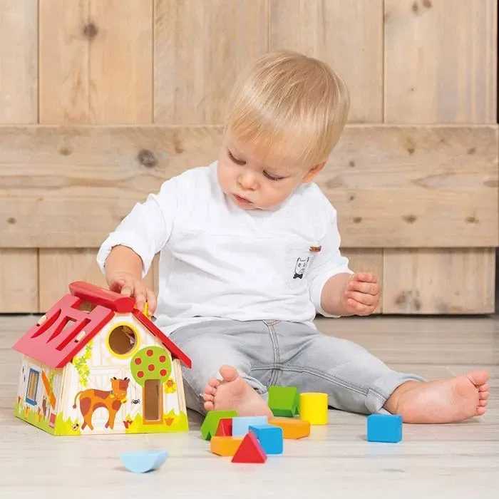 Goula Jouet éducatif - Boîte à formes géométriques en bois - Apprentissage des formes pour enfants à partir de 12 mois