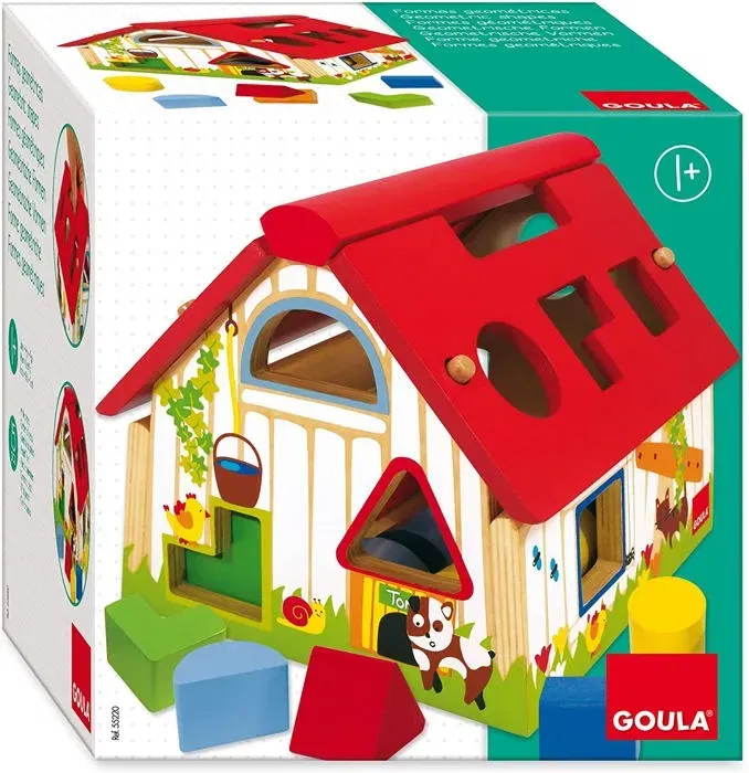 Goula Jouet éducatif - Boîte à formes géométriques en bois - Apprentissage des formes pour enfants à partir de 12 mois