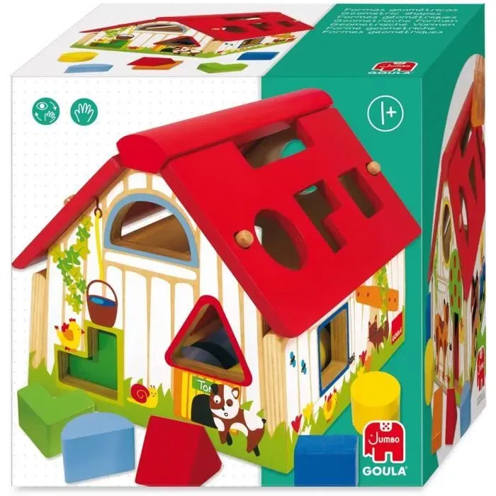 Goula Jouet éducatif - Boîte à formes géométriques en bois - Apprentissage des formes pour enfants à partir de 12 mois