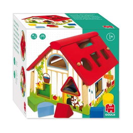Goula Jeu d'encastrement en bois Ferme avec formes géométriques, Puzzle éducatif pour enfants à partir de 5 ans