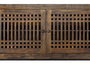 GINER Y COLOMER - Meuble TV en bois d'acacia avec 4 portes et pieds en métal, couleur marron et noir - Dimensions : 200 x 45 x 66 cm