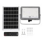 Edm Projecteur LED solaire 300 W 2500 lm 6500 K lumière froide avec panneau solaire et batterie 20 Ah aluminium
