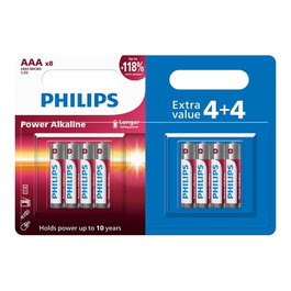 Philips Piles Power alcalines AAA LR03 1,5 V, pack de 8
