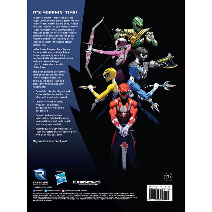 Power Rangers RPG livre de règles Core *ANGLAIS*