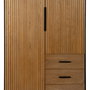 Buffet ORLEANS Noir Naturel Fer Bois MDF 104 x 53 x 203 cm