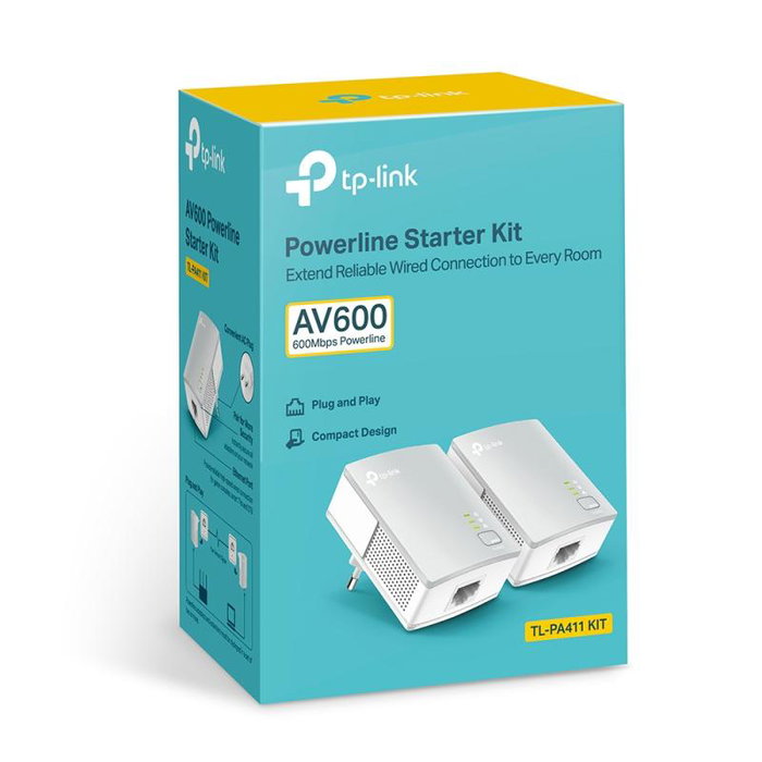 TP-Link TL-PA411 KIT Adaptateur CPL 500 Mbps Kit de 2 Prises CPL Ethernet RJ45 Plug and Play Blanc