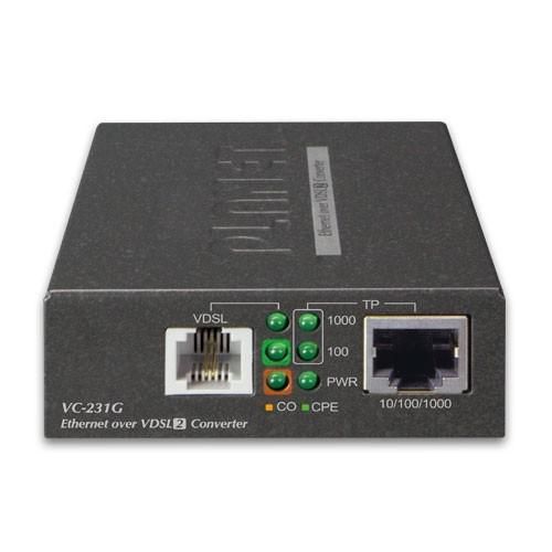 Planet VC-231G Convertisseur Ethernet Gigabit VDSL2 - Pont 1 Port RJ45 vers RJ11 - Jusqu'à 150 Mbps - Technologie G.Vectoring
