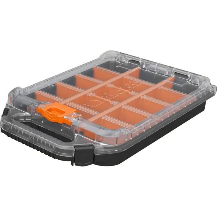 Worx by Keter Demi-organisateur Stack N Roll 33 x 24 x 8 cm, Noir - Rangement compact pour outils et accessoires