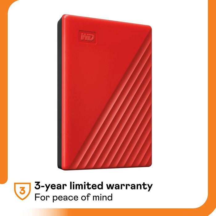 Disque dur Western Digital My Passport Rouge 2 TB HDD