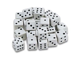 Cayro - Bolsa 25 dados - Sac de 25 dés à jouer - Points 12 mm - Multilingue (Français inclus)