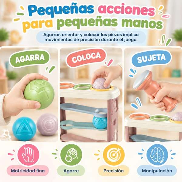 Jugatoys - misprimerosjuguetes Jeu d'éveil tour à billes et marteau