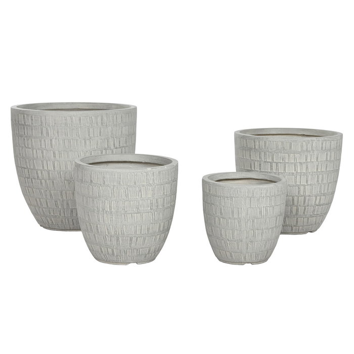 Home ESPRIT Cache-pot Gris Magnésium (Lot de 4 unités) Home ESPRIT Cache-pot Gris Magnésium (Lot de 4 unités)