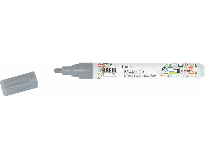 Kreul LACK MARKER Marqueur à encre brillante argentée pointe moyenne 2-4 mm Kreul LACK MARKER Marqueur à encre brillante argentée pointe moyenne 2-4 mm