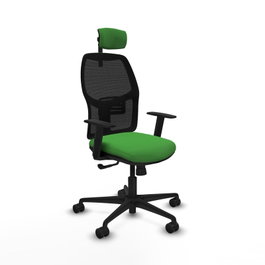 PIQUERAS Y CRESPO Chaise Alfera Synchro Vert Maille Noir