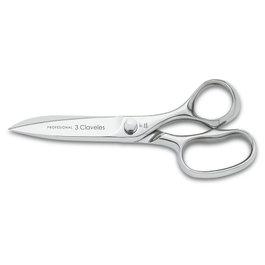 3 Claveles Tijeras de cocina clásicas profesionales en acero inoxidable, 20 cm