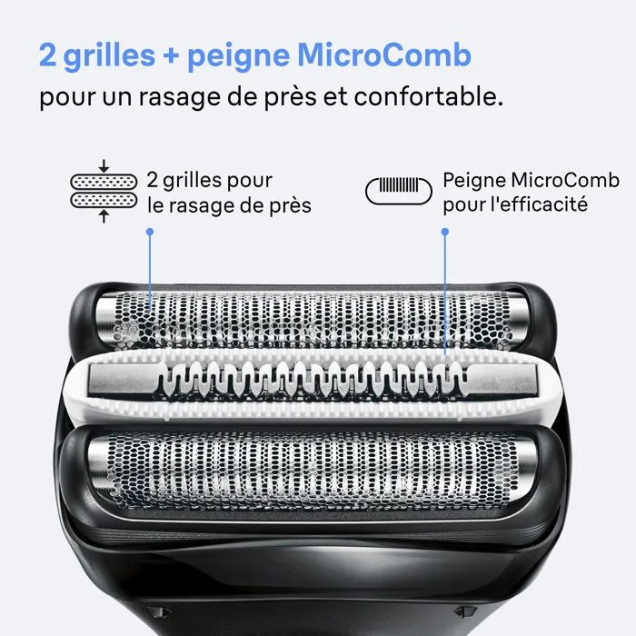Braun Series 3+ - Tête de rasoir avec 2 grilles, peigne MicroComb et 100% fabriqué en Allemagne - Maintient le rasage performant et confortable