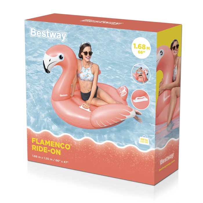 Bestway Bouée à chevaucher Flamant rose Flamenco™ 168 x 120 cm