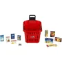 KLEIN - 7256 - Panier de courses à roulettes garni My Market pour enfant dès 2 ans - Jouet d'imitation avec 11 boîtes factices et poignée télescopique