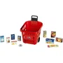KLEIN - 7256 - Panier de courses à roulettes garni My Market pour enfant dès 2 ans - Jouet d'imitation avec 11 boîtes factices et poignée télescopique