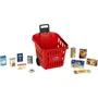 KLEIN - 7256 - Panier de courses à roulettes garni My Market pour enfant dès 2 ans - Jouet d'imitation avec 11 boîtes factices et poignée télescopique