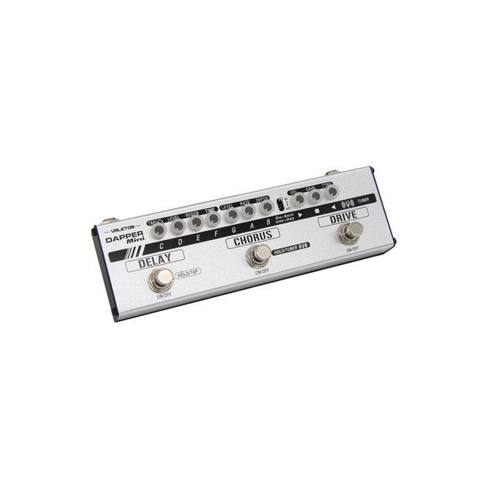 VALETON Dapper Mini Pédale multi-effets avec accordeur, drive, chorus, delay, sortie casque et simulateur HP VALETON Dapper Mini Pédale multi-effets avec accordeur, drive, chorus, delay, sortie casque et simulateur HP