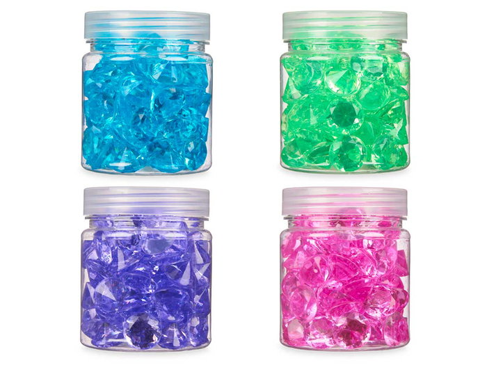 Giftdecor Bote 150 g Diamante Surtidos Colores Plastico 6,5 x 8 x 6,5 cm (Set de 32)