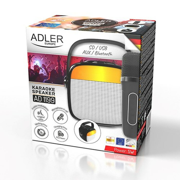 Adler AD 1199b Haut-parleurs bluetooth portables Gris