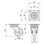 Q&Q Roue pivotante rouge en plastique Ø38 H50