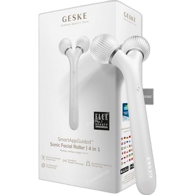Geske Smart App Guided Rouleau Facial Sonique 4 en 1 Blanc