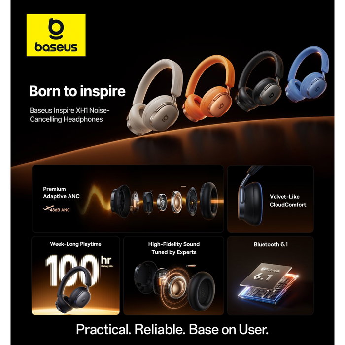 Baseus Inspire XH1 Casque sans fil ANC Blanc Baseus Inspire XH1 Casque sans fil ANC Blanc