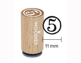 Woodies Mini Tampon en Bois et Caoutchouc n°5 (15x25 mm)