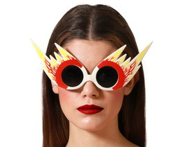 Atosa Lunettes avec Flammes Rouges et Jaunes Look Rockero