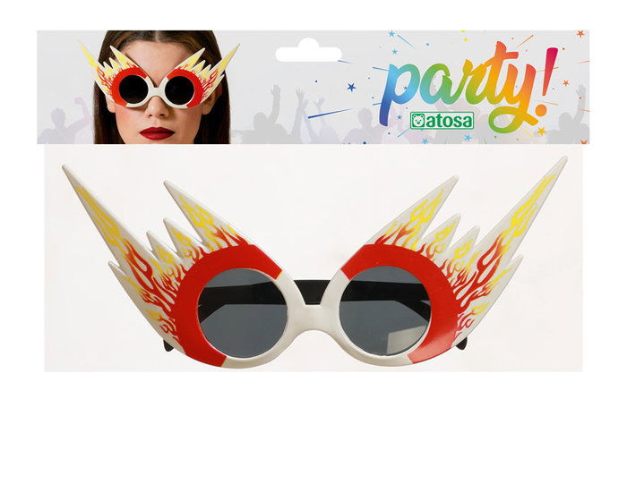 Atosa Lunettes avec Flammes Rouges et Jaunes Look Rockero