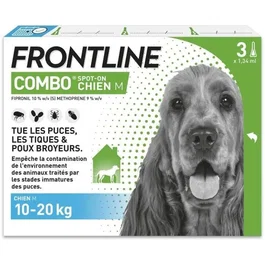 Frontline Combo Chien - Anti-puces et anti-tiques - M - 10-20kg - 3 pipettes
