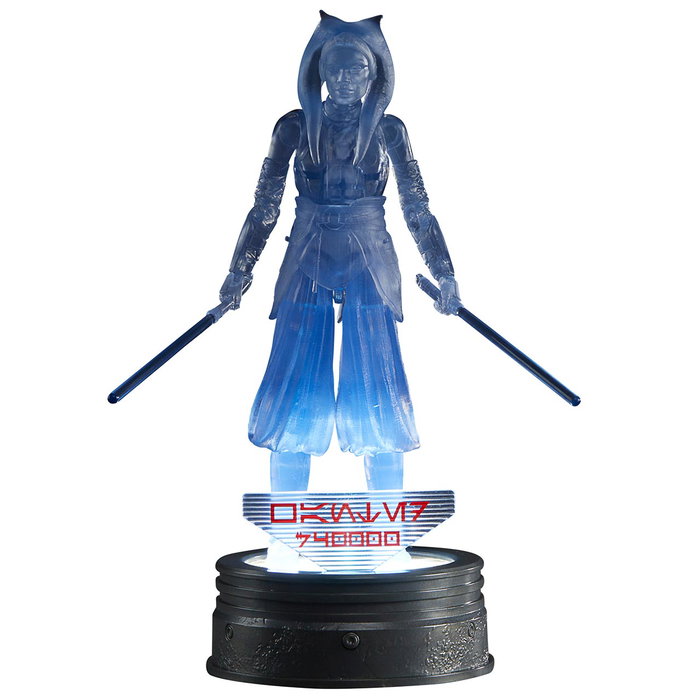 Hasbro Star Wars Th Black Serie Holocomm Collection Figure Ahsoka Tano F8322 - 15 cm avec Disque Holographique Lumineux - Multilingue