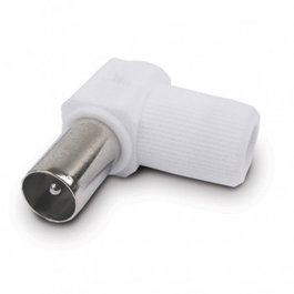 Antenne connecteur mâle coudé en plastique blanc 9,5